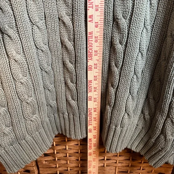 VTG GAP Cable Knit Tennis Sweater V-Neck Pullover Collegiate Mens L 90s Preppy - Picture 8 of 9